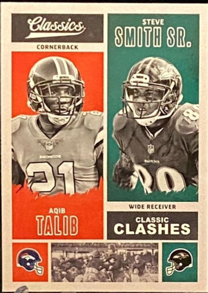 Aqib Talib and Steve Smith are pushing each other in the picture.